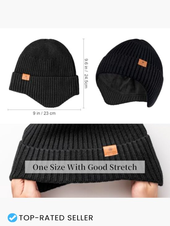 Winter Knit Beanie with Earflaps Warm Soft Unisex Hat Outdoor Ski main image 5
